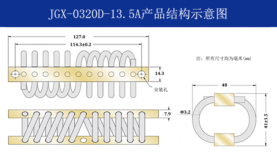 JGX-0320D-13.5A多應(yīng)用鋼絲繩隔振器結(jié)構(gòu)