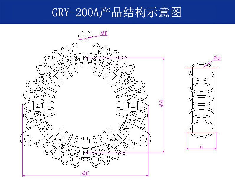 GRY-200A輕型艦載鋼絲繩隔振器結(jié)構(gòu)