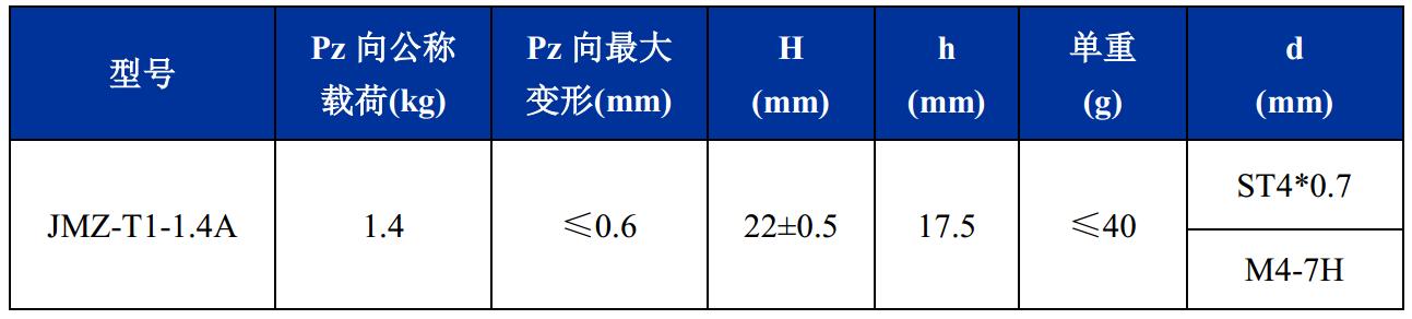 JMZ-T1-1.4A摩擦阻尼隔振器尺寸